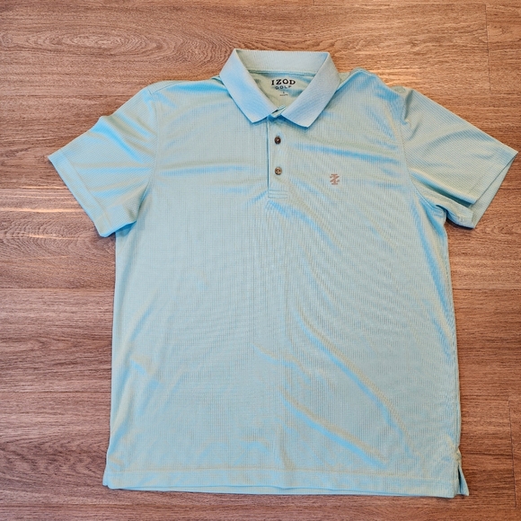 IZOD Golf Polo Shirt Light Blue Men's Large Short Sleeve Lightweight - Picture 1 of 5